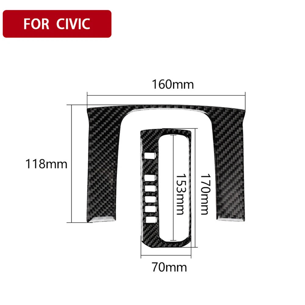 Carbon Fiber Gear Shift Panel Trim for Honda Civic (2016–2019)