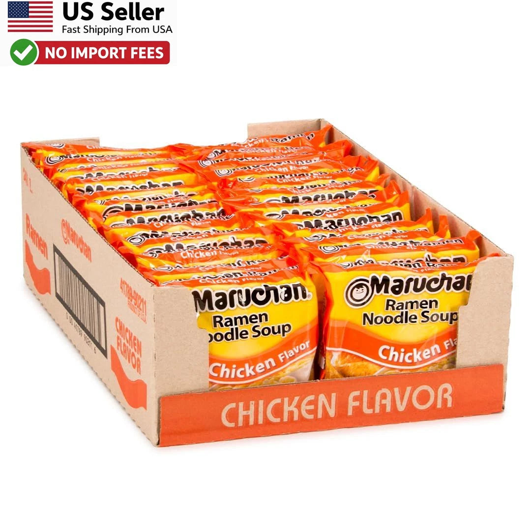 24 Pack Maruchan Chicken Ramen Noodle Soup 3oz Easy Meal