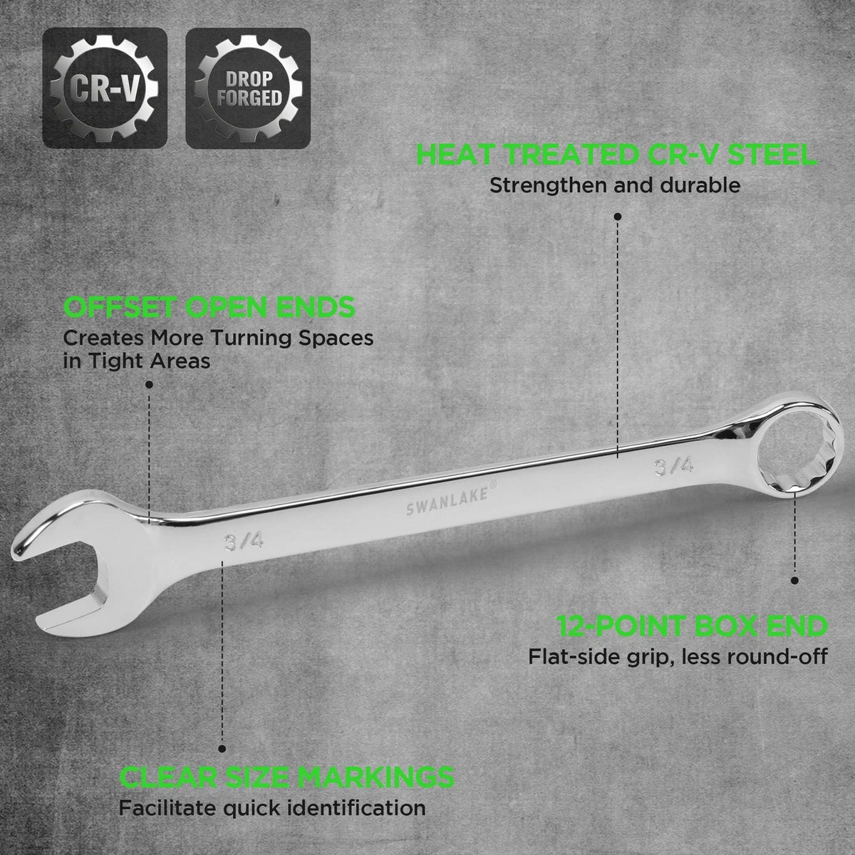 15-Piece SAE Wrench Set for Automotive Repair (No Specific Part Numbers)