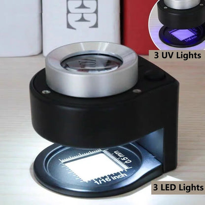 30X Loupe Magnifier with 6 Lights for Coins and Small Objects