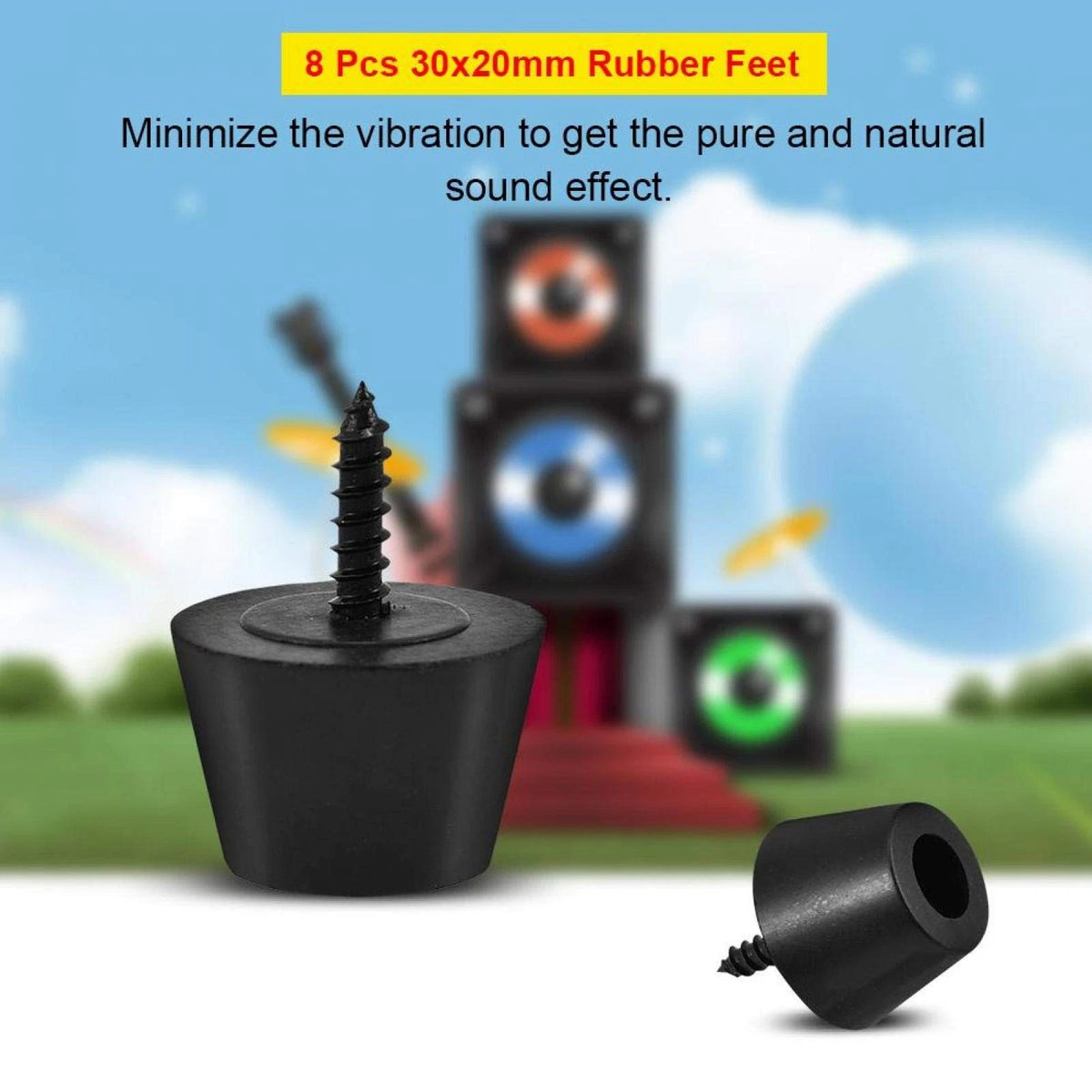 Set of 8 Rubber Feet Anti-Vibration Base Pad for Automotive Applications