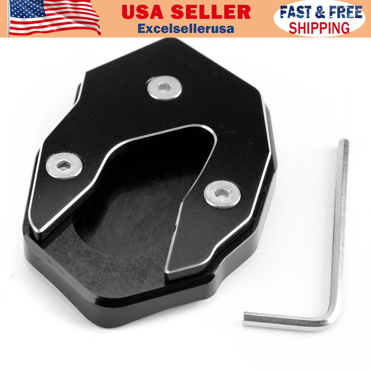 Kickstand Side Stand Extension Pad for Kawasaki Versys-X300 (2017–2018) KSP-089-Black