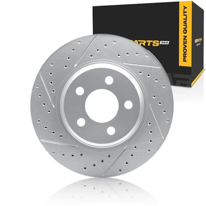 Rotor Set Front for Dodge Challenger (2009–2023) ALX-PAU-DF-830-39015R-CLA4, Drilled and Slotted