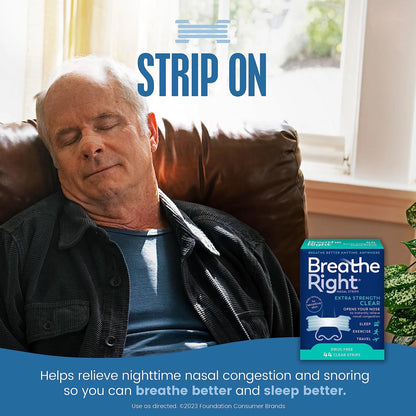 Breathe Right Nasal Strips Extra Strength for Clear Breathing (44 Count)