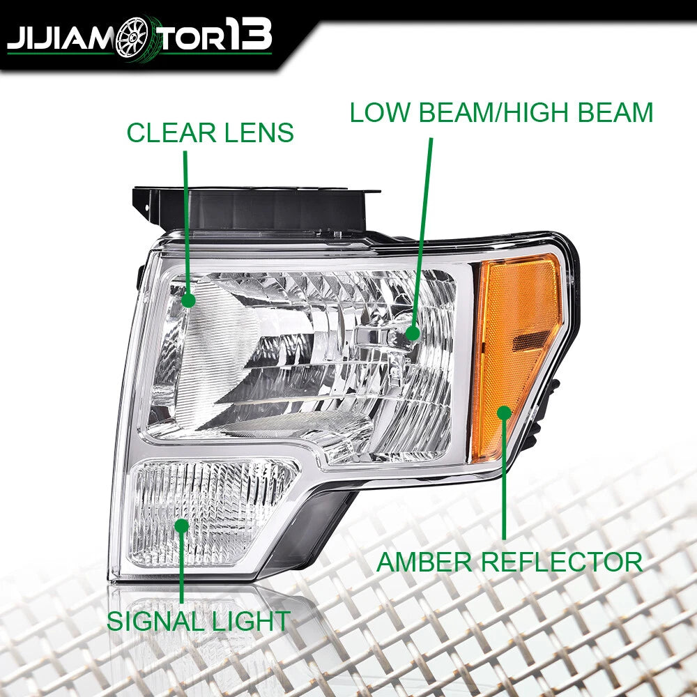 Headlights Pair for Ford F-150 (2009–2014) - jijia20241016, FO2503287