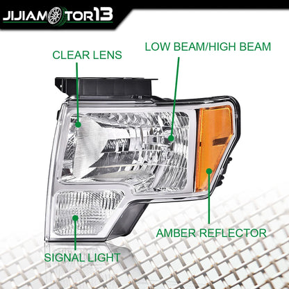 Headlights Pair for Ford F-150 (2009–2014) - jijia20241016, FO2503287
