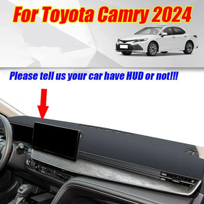 Black Leather Dashboard Cover Pad Mat for Toyota Camry (2024–2024)
