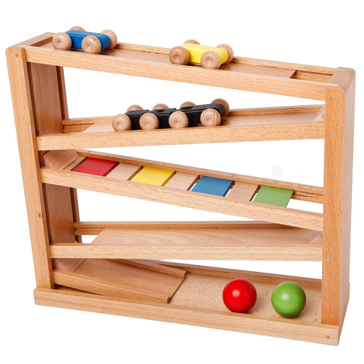 Wooden Ramp Racer for 14.1x3.9x11.4 Inch Race Track