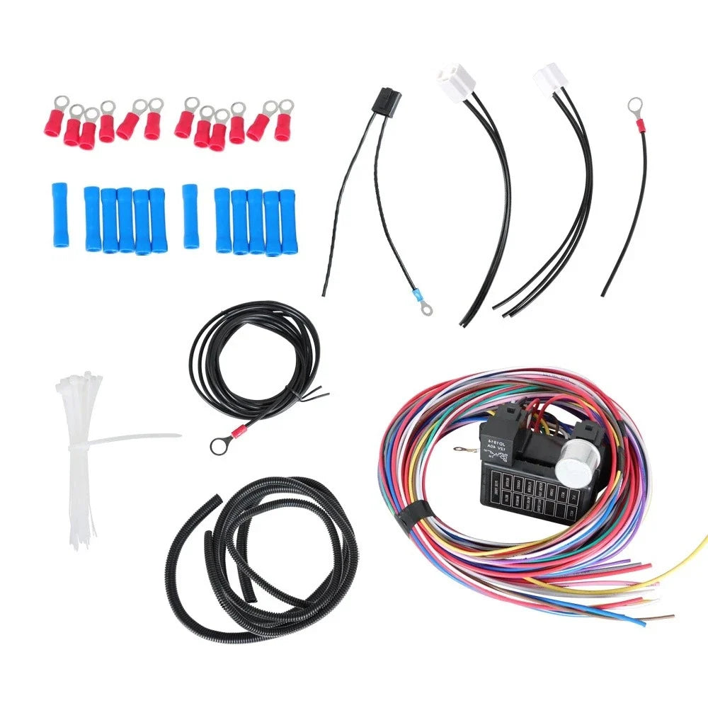 12 Circuit Universal Wire Harness for Street Hot Rat Muscle Car