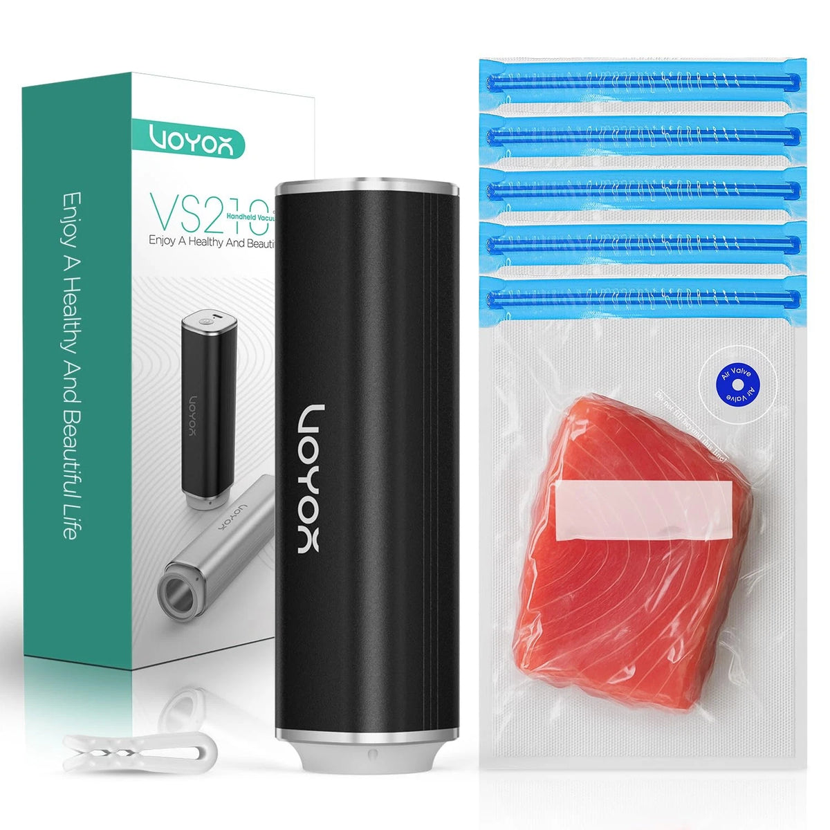 Handheld Vacuum Sealer for Portable Use - 1 Pump + 5 Bags