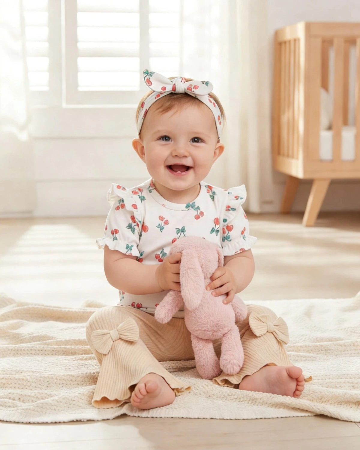 Set of 4 Vibebox Preemie Baby Girl Clothes Spring Summer White-Cherries