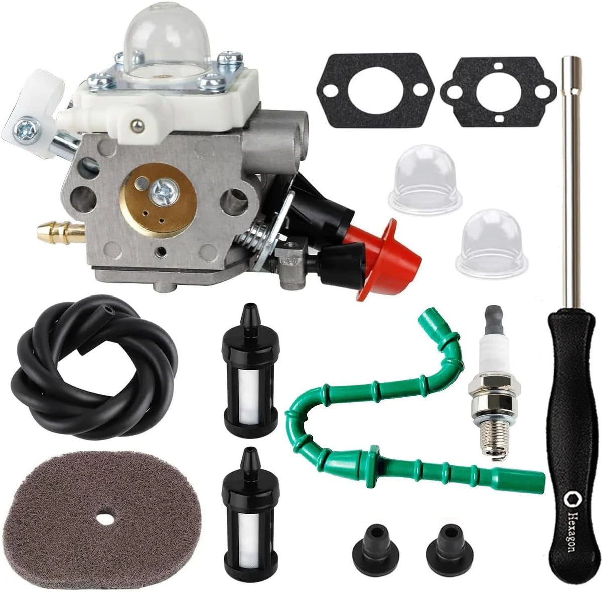 FS 56RC Carburetor with Fuel Line for Stihl Trimmer (FS56RC, FS70R)