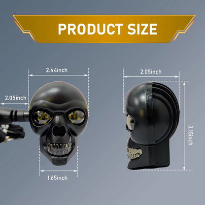 2X LED Motorcycle Turn Signal Light for Skull Head Black (Waterproof)