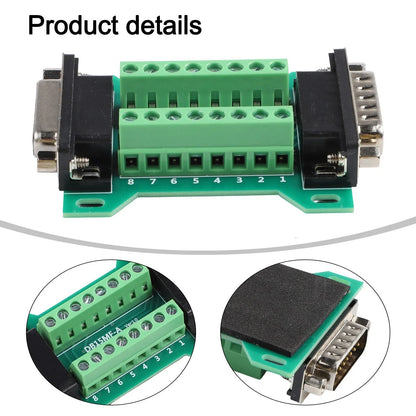 DB15MFA Terminal Block Adapter for Male Female Connector Board