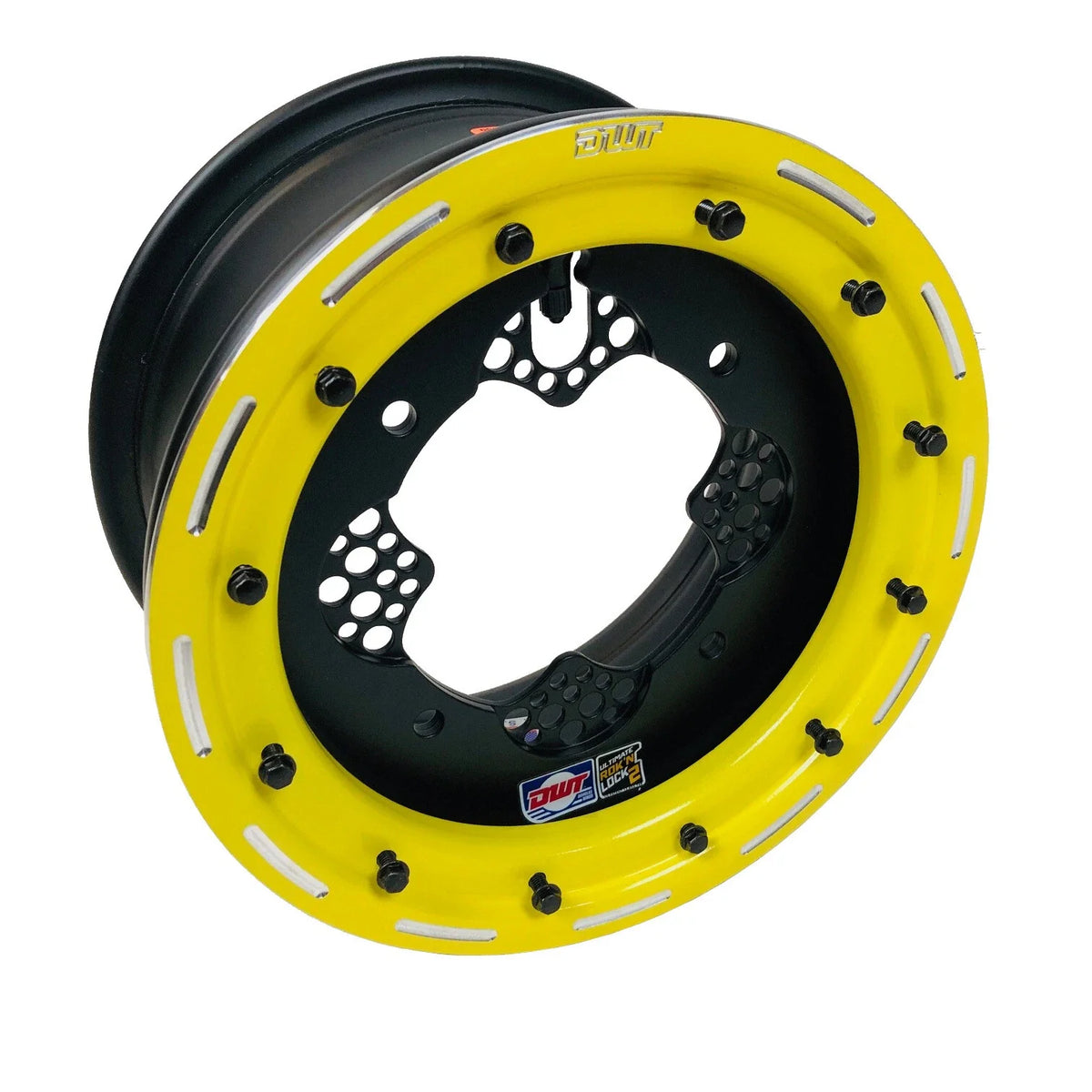 DWT ROK'N LOCK Front Yellow Beadlock Rims for LTR450 LTZ400 (10" 10x5 4/144)