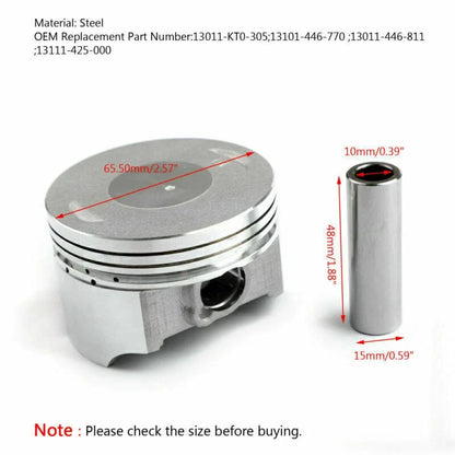 Piston Ring Pin Kit for Honda XL200 XR200R XR200 (1980–2002) STD 65.50mm