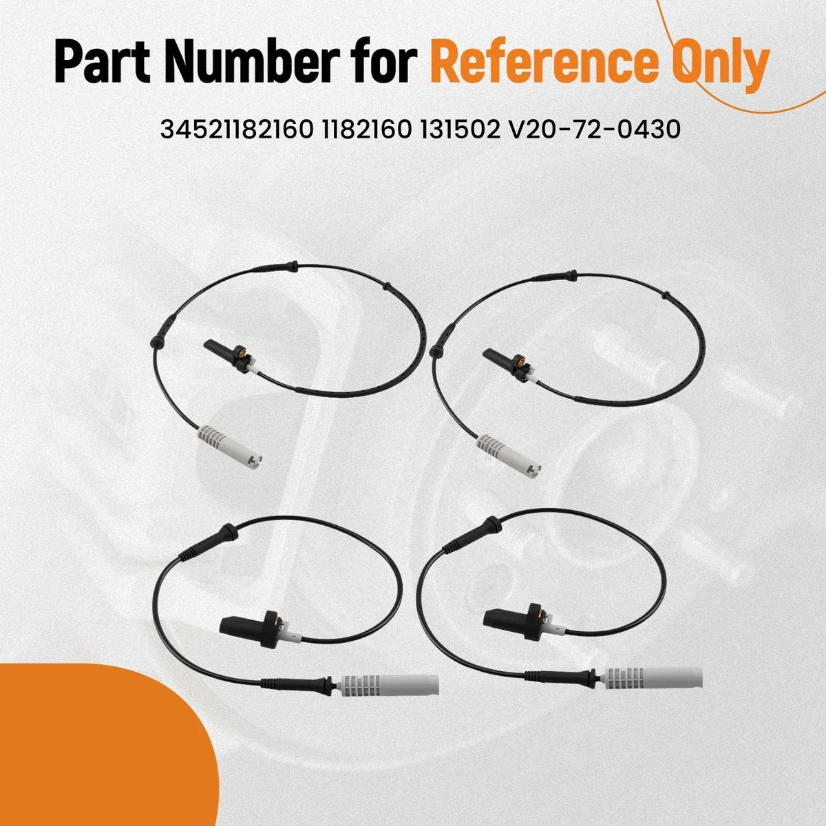 4X ABS Wheel Speed Sensor for BMW 528i 540i (1997–1998) 34521182160 34521182159