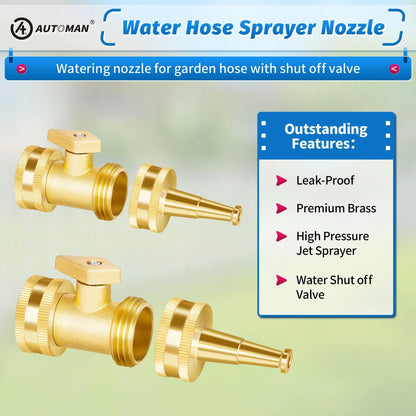 Set of 4 Brass Hose Nozzles for Automan High Pressure Jet