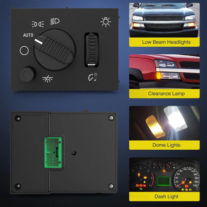 Headlight Dimmer Switch for Chevy Silverado 1500 2003–2007