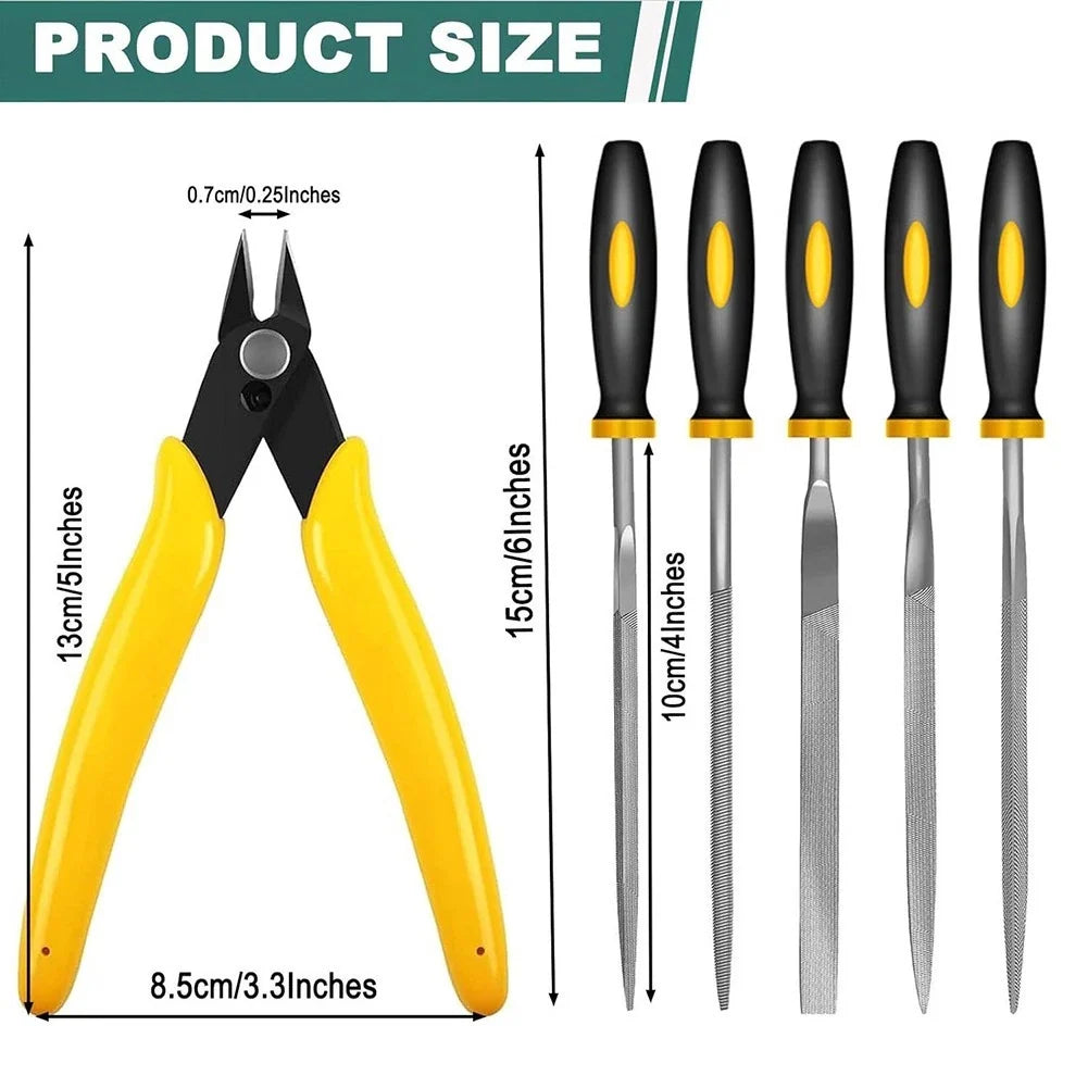 Deburring Set for 3D Printing with Hardened Alloy Steel Files and Blades