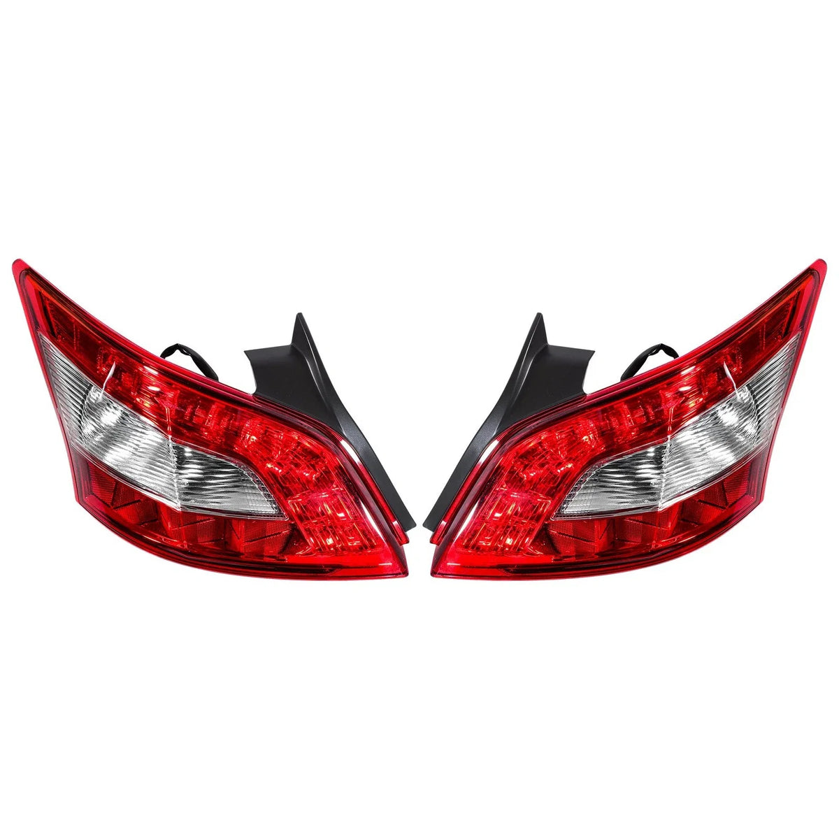 Set of 2 Rear Tail Light Assemblies for Nissan Maxima (2009–2011) Chrome Red