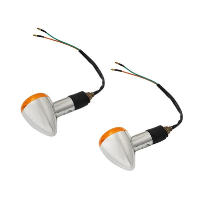 Set of 4 Amber Chrome Turn Signal Indicator Lights for Honda