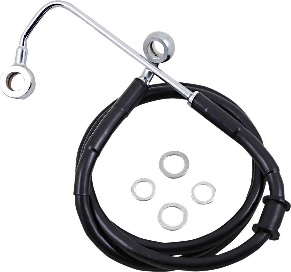 Drag Specialties Brake Line +10" Black for Harley Softail (2015–2017) 618302-10BLK
