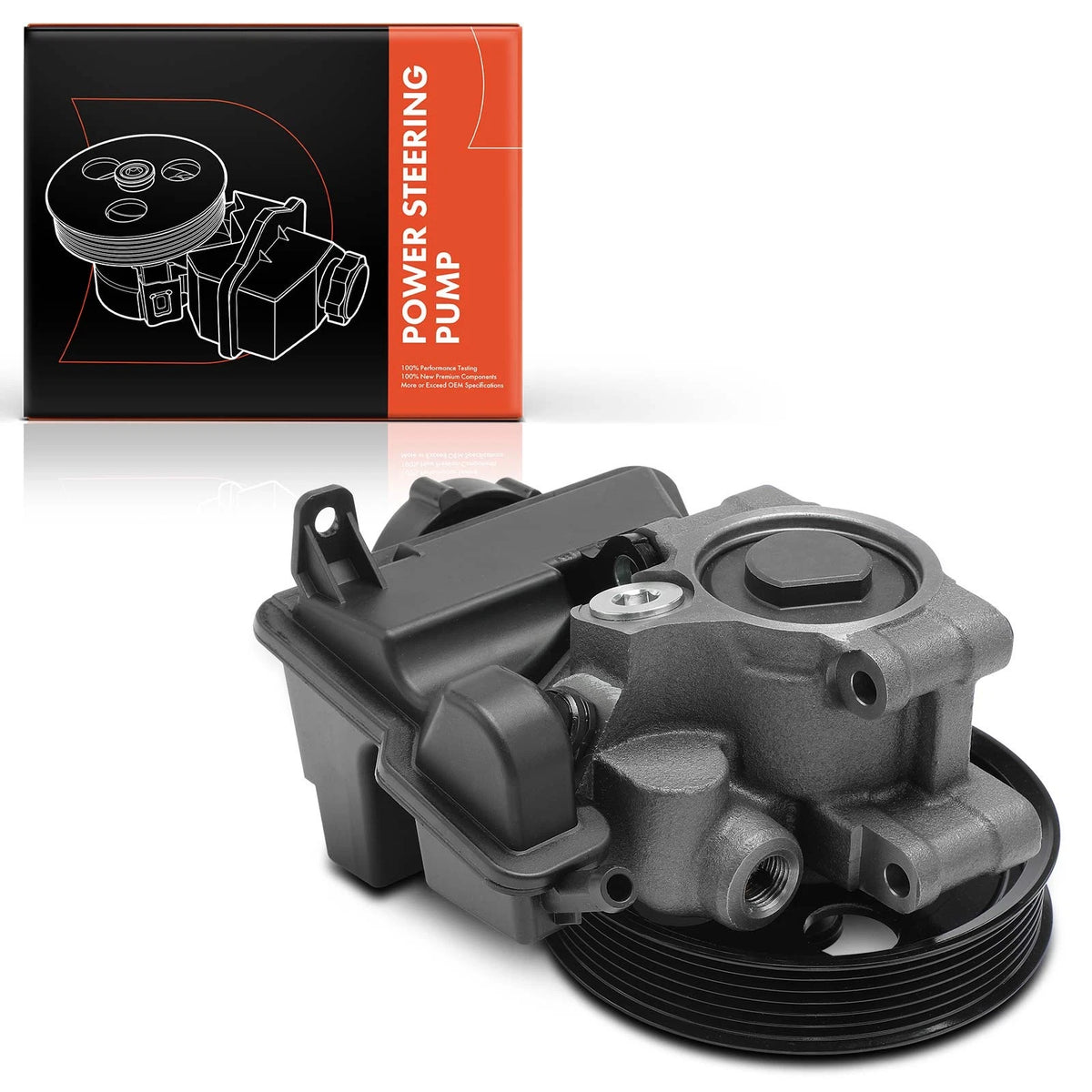 Power Steering Pump with Pulley & Reservoir for Ford Focus (2006–2011) 6S4Z3A674A, 6S4Z3A674ARM, 7S4Z3A674A
