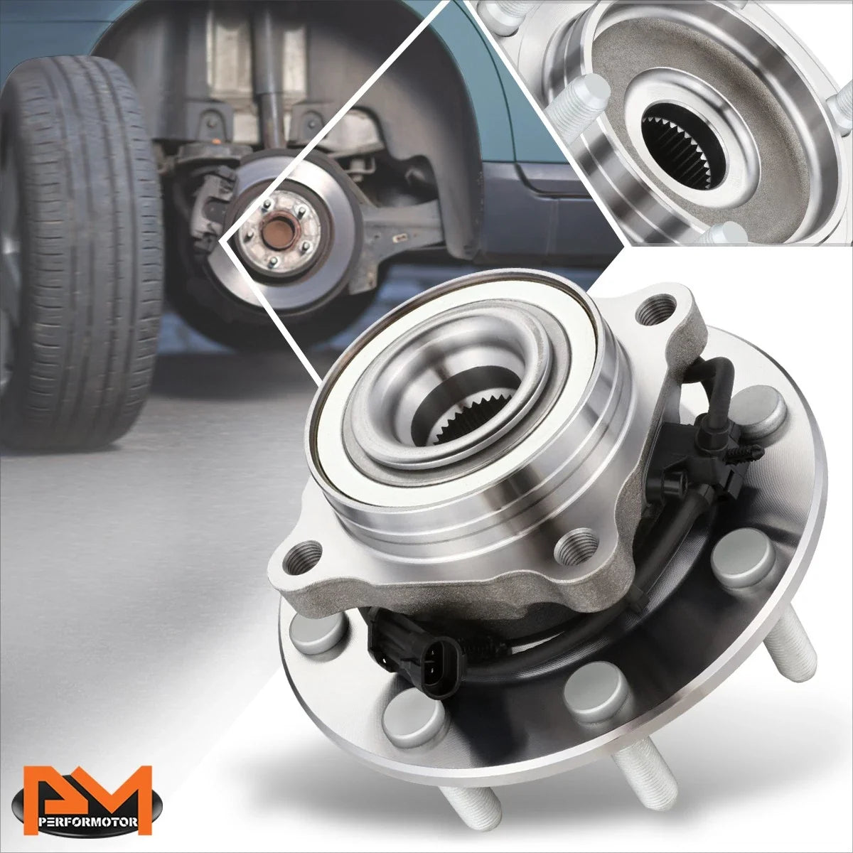 Front Wheel Hub Bearing Kit w/ABS Sensor for Silverado/Sierra 3500 (2001–2006)