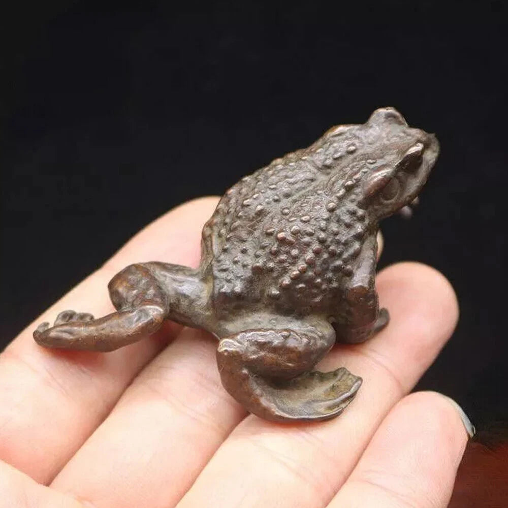 Antique Bronze Toad Tea Pet for Home Decor (1PC)