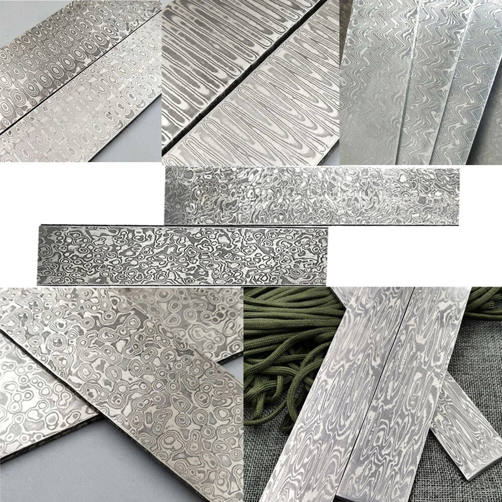 Damascus Steel Knife Blank Blade Making Bar - 7 Types