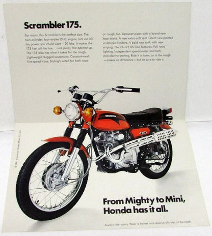 Sales Brochure for Honda CL-175 K5 Motorcycle (1971)