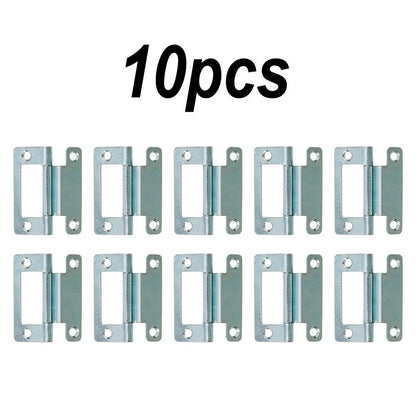 Set of 10 Steel Cranked Flush Hinges for Cupboard Doors