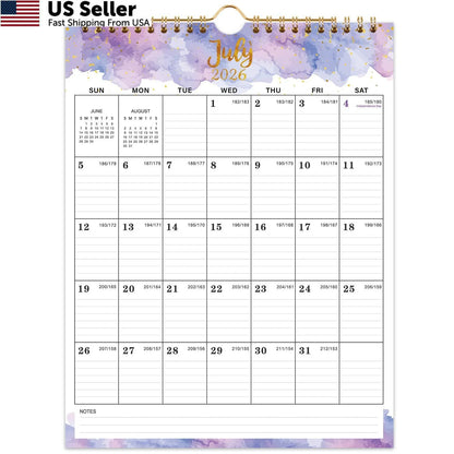 Calendar 2026-2027 Wall Calendar 8.5" x 11" Gold Finish