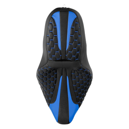 Heated Seat for Harley Electra Glide, Street Glide (2009–2023) - Black Blue