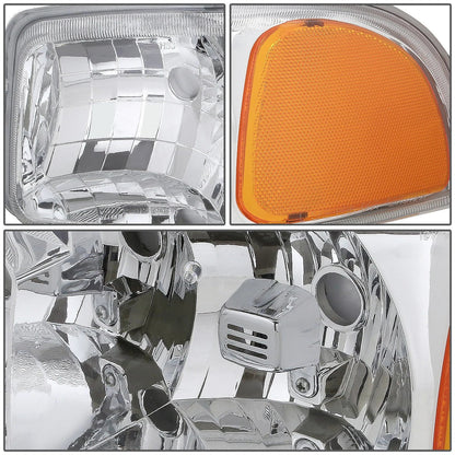 Chrome Housing Amber Corner Headlight for GMC Sierra/Yukon (1999–2007)