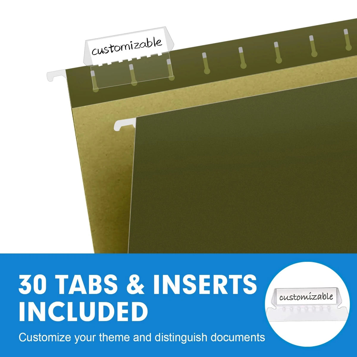30 Pack Hanging File Folders for Letter Size (No Specific Years)