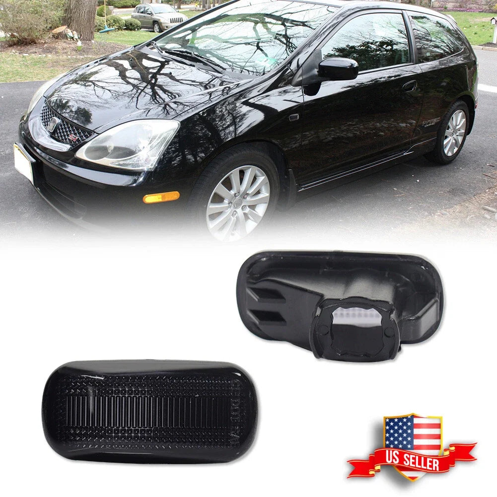 Smoke Lens Front Side Marker Lights for Honda Acura RSX Integra Civic (2002–2006)