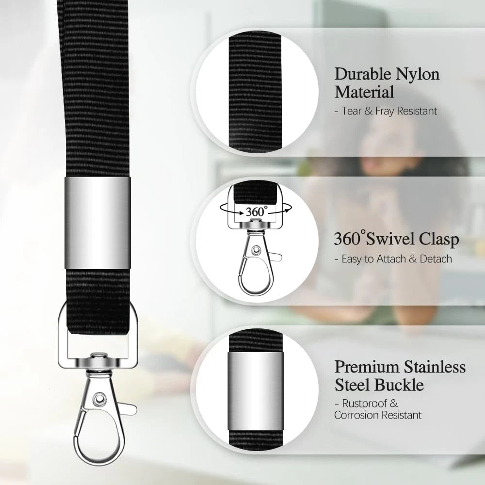 7X Lanyards for ID Badges, Keychain with 360° Swivel Multicolor