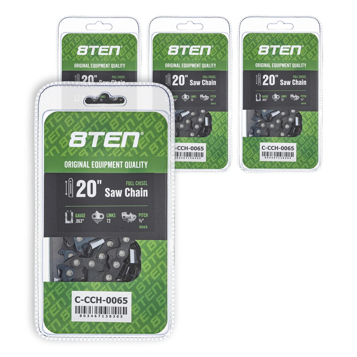 4 Pack Chainsaw Chain 20 Inch .063 3/8 72DL for Stihl 039 036 038 041 064 032 H45-72 H50-72 H50S-72 CL86372BLNSTL2 6RS372E