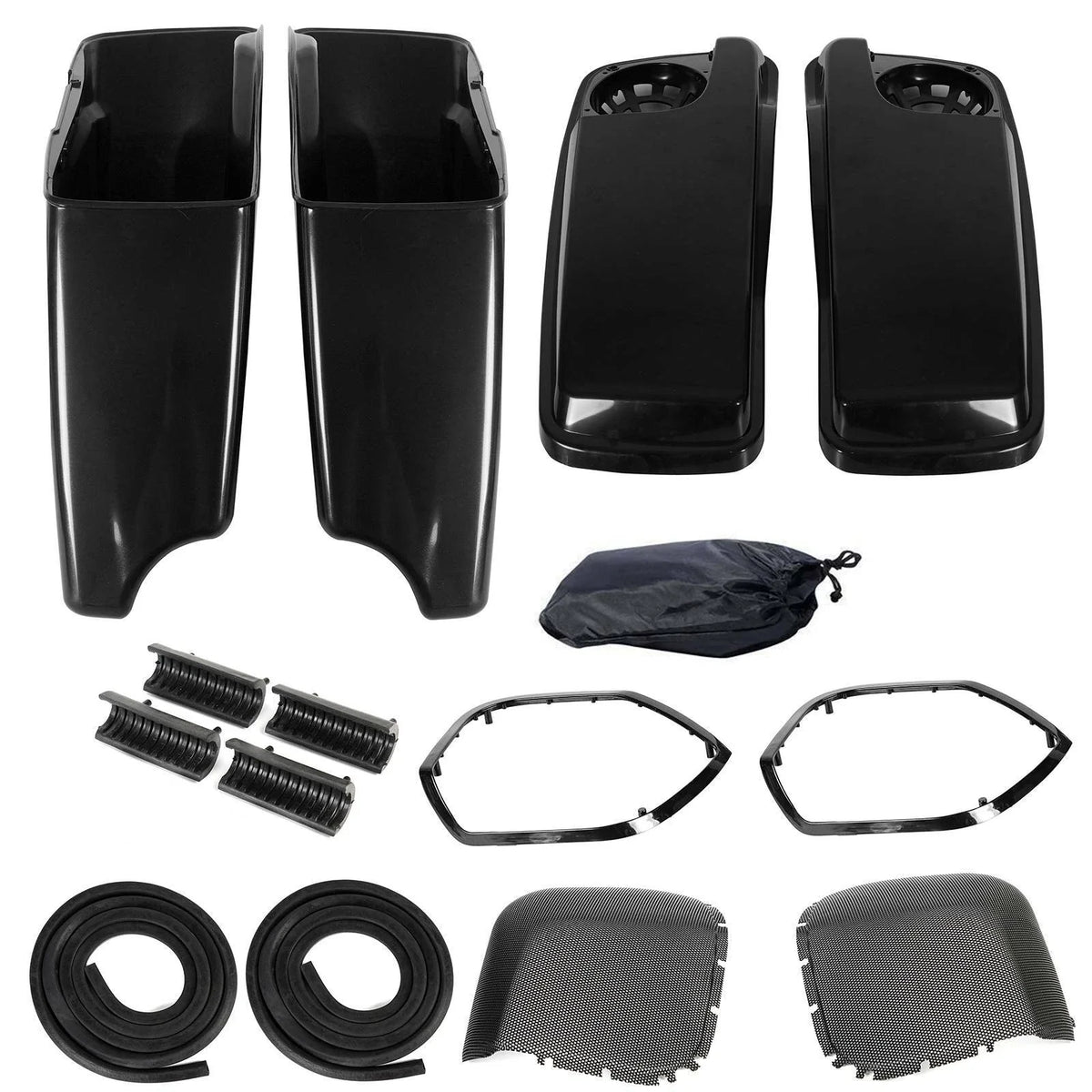 CVO Style Stretched Hard Saddlebags + 5x7" Speaker Lid for Harley (2014–2023)
