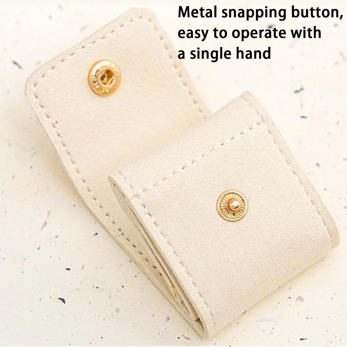 2X Beige Mini Travel Jewelry Organizer Bag Roll Up Case