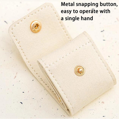 2X Beige Mini Travel Jewelry Organizer Bag Roll Up Case