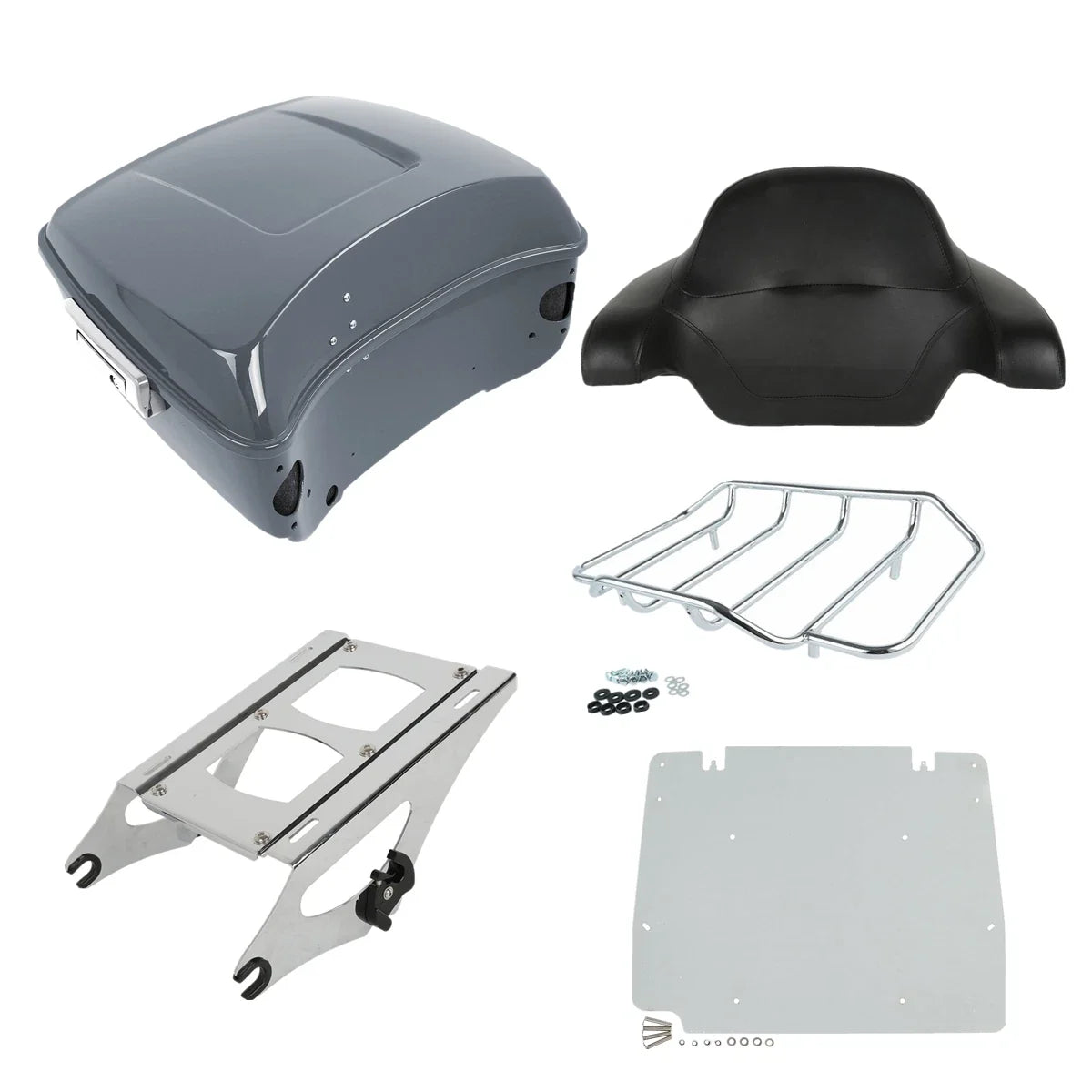 Trunk Plate Mount Rack for Harley Touring (2014–2024) - Gunship Gray