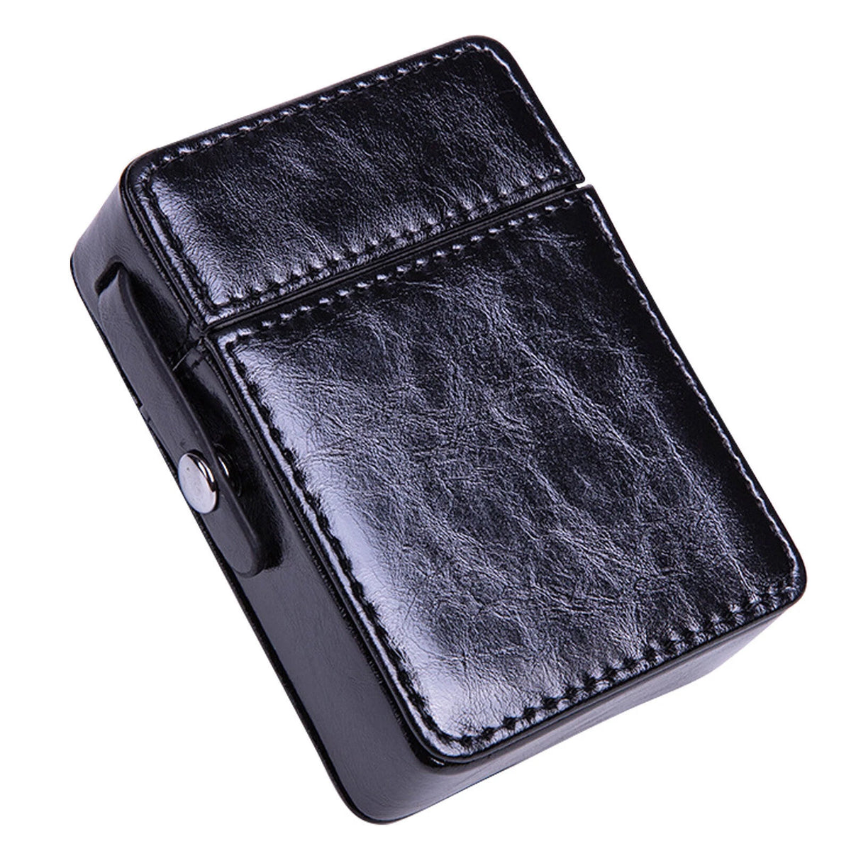 Cigarette Case Storage Pouch for Tobacco - PU Leather Black