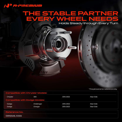 Rear Wheel Hub & Bearing Assembly for Dodge Charger Challenger (2015–2023) 5181925AB, 512555