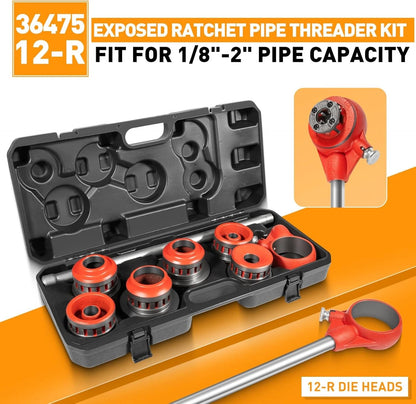 12-R Ratchet Pipe Threader Set for RIDGID (Fits 1/2"-2" NPT)