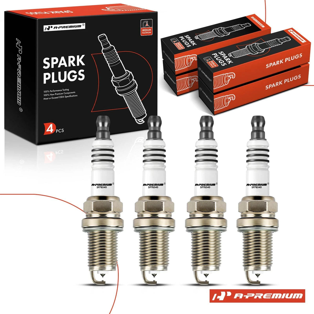 Set of 4 Iridium & Platinum Spark Plugs for Hyundai Elantra (2003) 2687