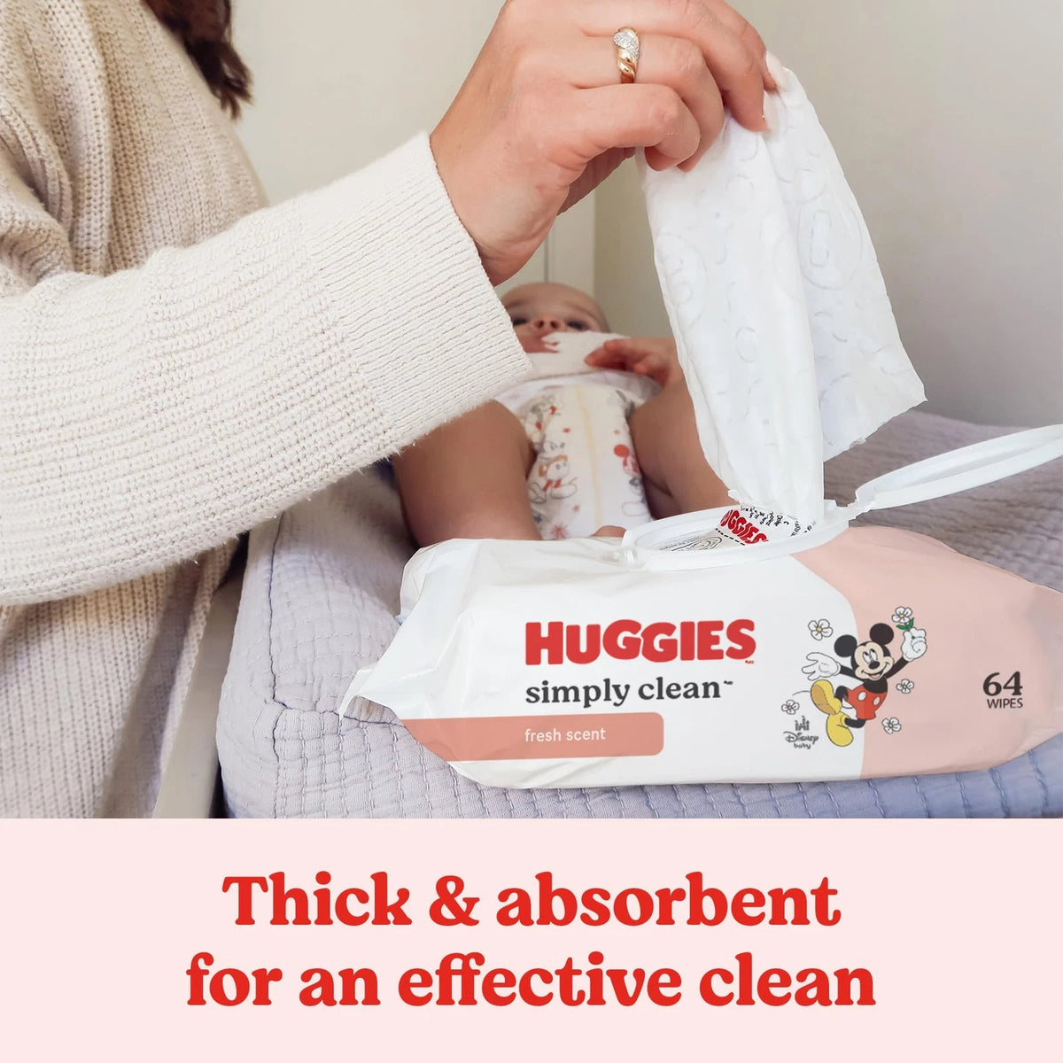 Set of 3 Huggies Simply Clean Fresh Scent Baby Wipes, 64 Count