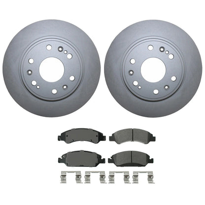 Front Brake Kit Set of 4 330mm Rotors Akebono Pads for Cadillac Chevy GMC